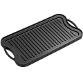 Heavy-duty Cast Iron Steak Griddle Pan/bakeware/BBQ board/reverible griddle